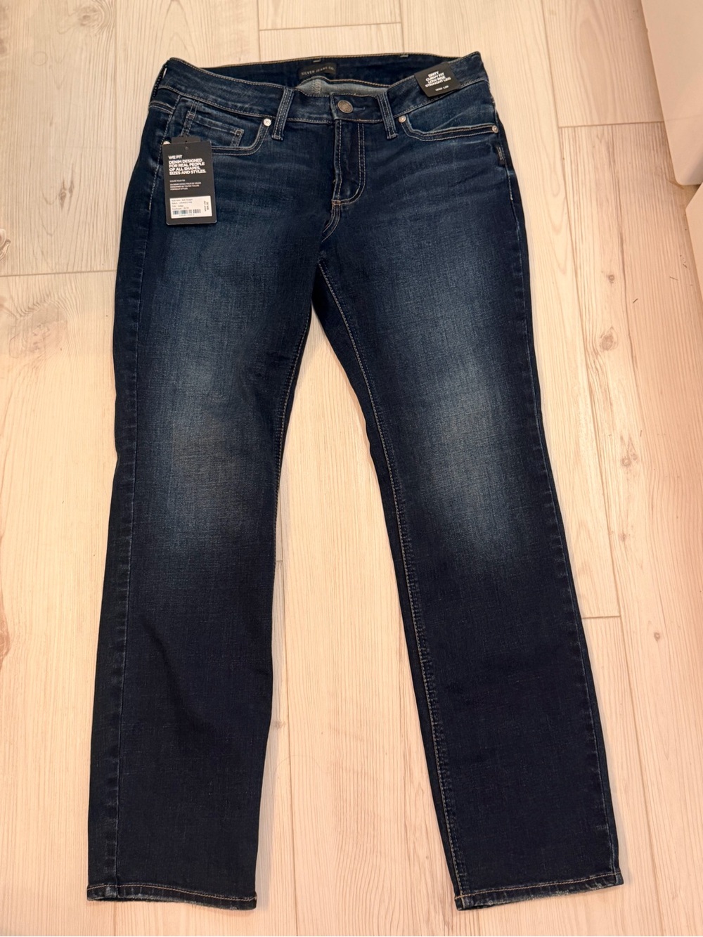 Silver Jeans Women's Dark Indigo Straight Leg Jeans